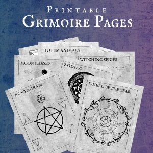 Printable Grimoire Pages Grey Design