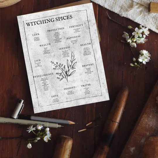 printable grimoire page printable book of shadows page bw herbs