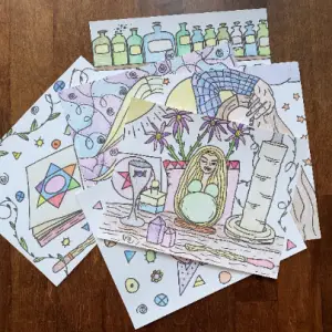 wiccan coloring pages bundle printable witch coloring pages